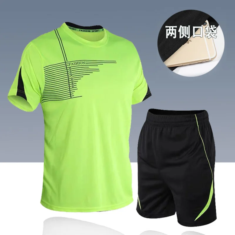 men's set sportswear kit short sleeve sports sport shirt men running 2pcs suit for soccer gym fitness men t-shirts+shorts sets men's set sportswear kit short sleeve sports sport shirt men running 2pcs suit for soccer gym fitness men t-shirts+shorts sets