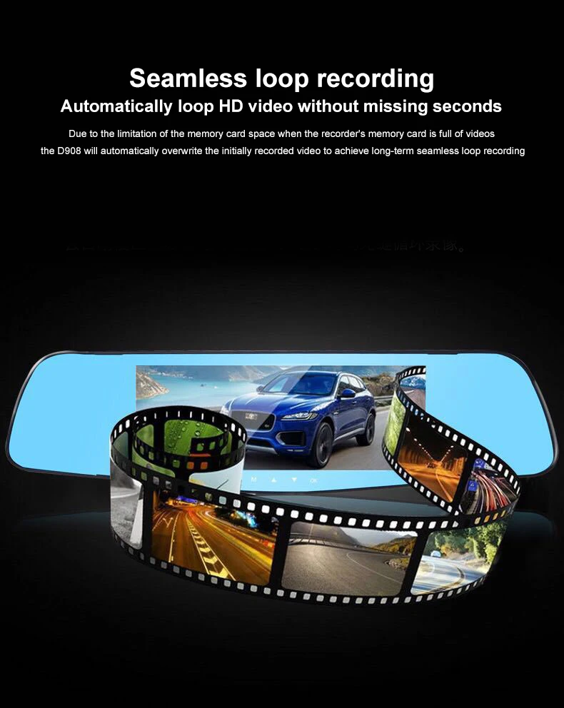 4,5 дюймов 1080P Автомобильный видеорегистратор g-сенсор регистратор Dash CamMirror DVR Full HD Автомобильная камера двойной объектив видео рекордер