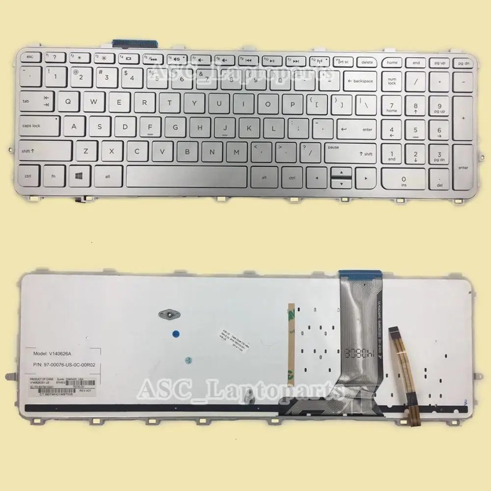 New for HP ENVY Touchsmart M6-N M6-N000 M6-N010DX M6-N012DX US backlit Keyboard