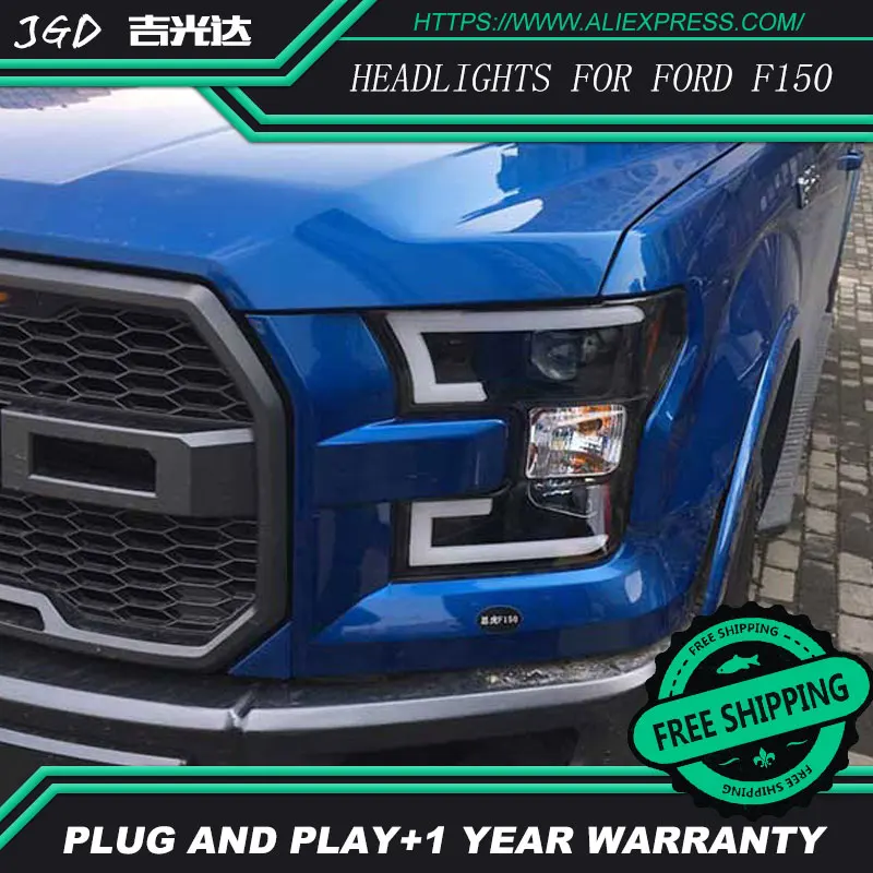 Car styling HID LED Ford F150 F 150 headlights HID Hernia lamp