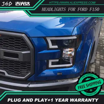 

Car styling HID LED Ford F150 F-150 headlights HID Hernia lamp accessory products case for Ford F150 Raptor headlight 2015 2016