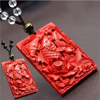 

Open light natural authentic Taiwan Zhu sand year saffra year saffory fish necklace pendant sweater chain crystal zircon necklac