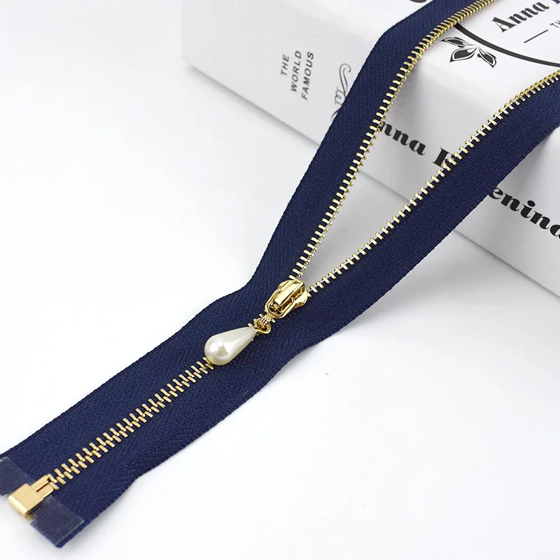 Navy Meetee 5/10 шт. 40-70 см 3# металлическая молния с открытым концом автоматической блокировки Золотая жемчужина слайдер DIY сумки кошелек одежды Декор застежкой-молнией швейная фурнитура - Цвет: Navy