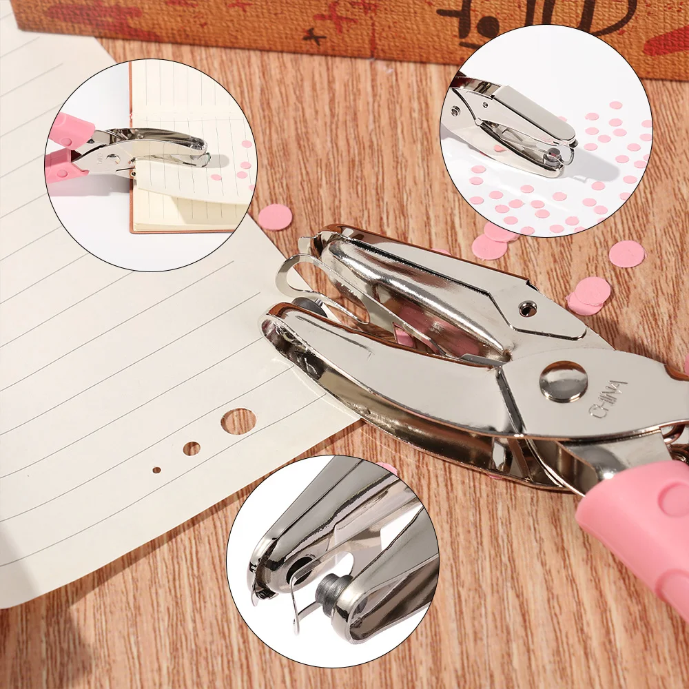 Mini Heart Circle Shape Hole Punch Metal Single Hole Paper Cutter Binding Stationery Scrapbook Hand Tool Office Supplies 1PC paper cutter hole punching tools circle hole punch