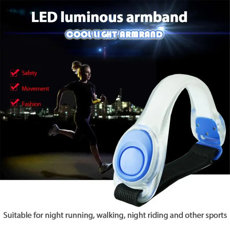 Brazalete para correr de noche con luz Led de silicona, cinturón de seguridad para brazo y pierna, pulsera de advertencia para ciclismo, correr, deportes al aire libre, novedad de 2021