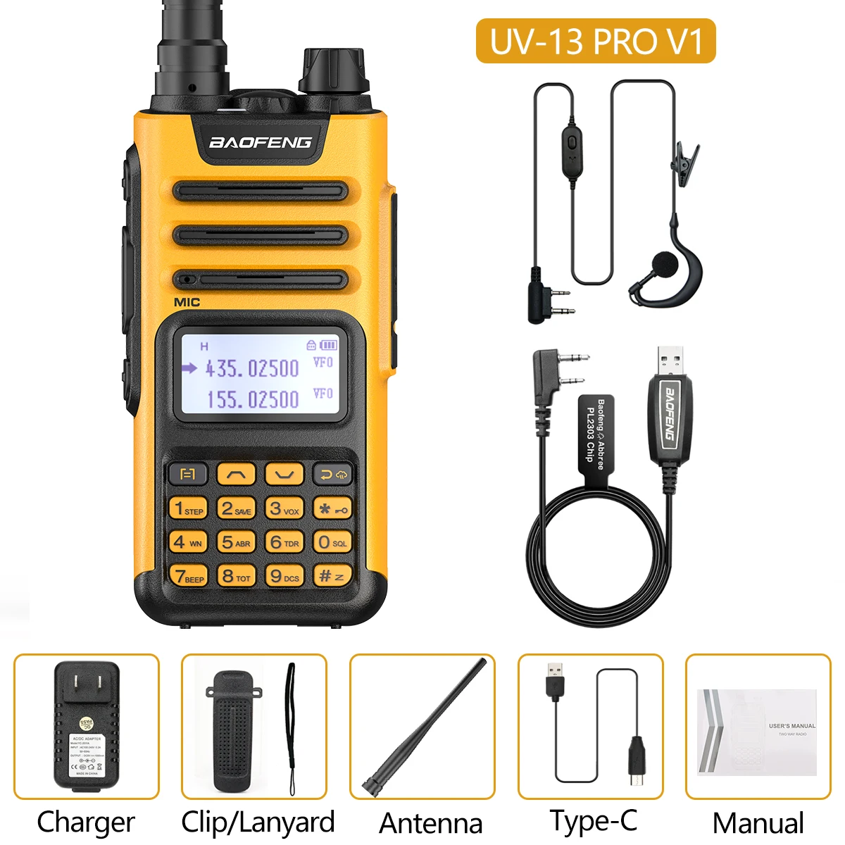 2022 Baofeng UV-13 PRO Walkie Talkie 10W 8800mAh Type-C USB Dual Band Transceiver Ham Radio UV-10R 13PRO Amateur CB Radio UV-5R walkie talkie 10 km Walkie Talkie