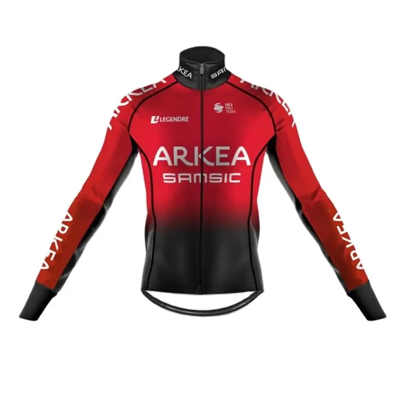 Winter Cycling Pro Team Arkea Samsic Fluorescent Color Jacket Thermal Fleece Bicycle Jersey Roupa Ciclismo Hombre Bike Apparel cycling jacket cycling clothes