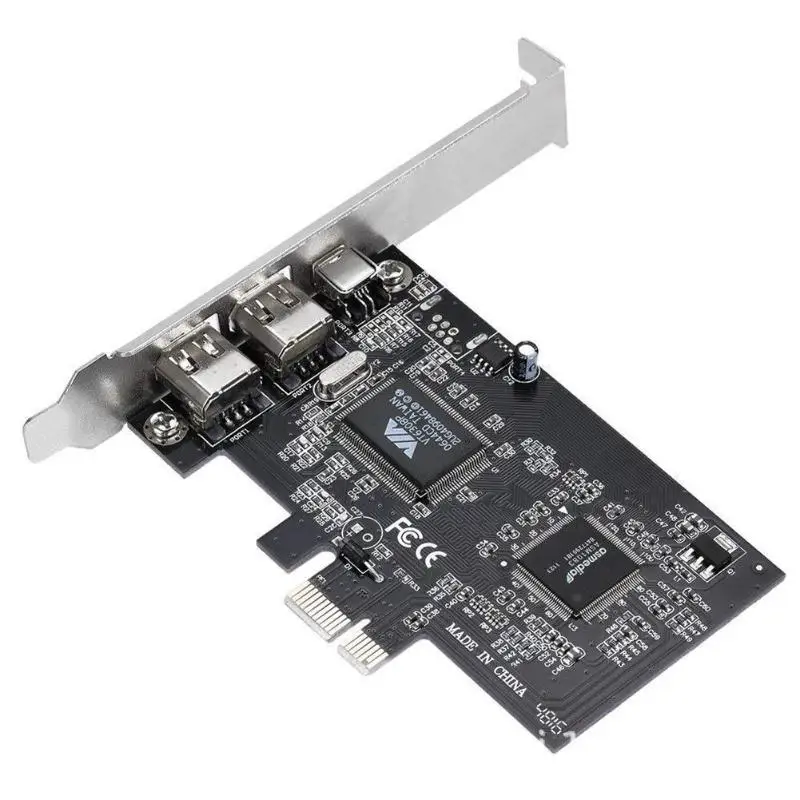 Плата расширения 3 порта 1394A PCI-E 1X к IEEE 1394 DV видео адаптер 1x 4Pin 2x 6Pin контроллер для настольных ПК