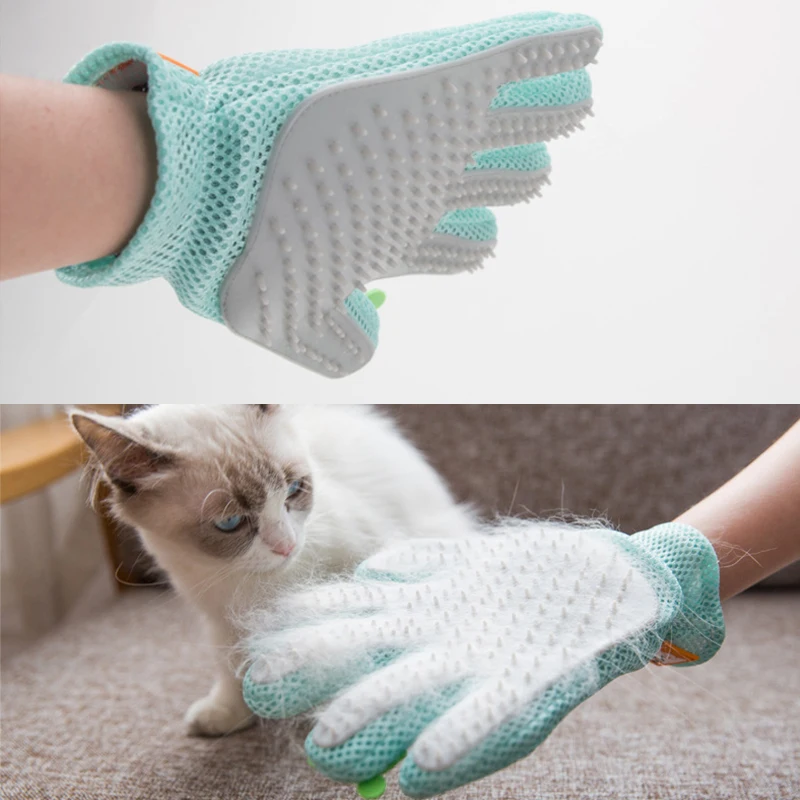 

Silicone cat grooming glove cats wool glove Pet Hair Deshedding Brush Comb Glove For Pet Dog Cleaning Massage Glove For Anima