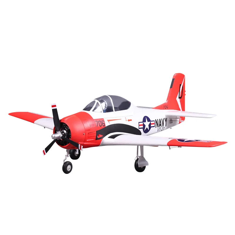 

FMS 800mm red simulation electronic remote control aircraft model T-28V2 PNP version with flight control system RC drone