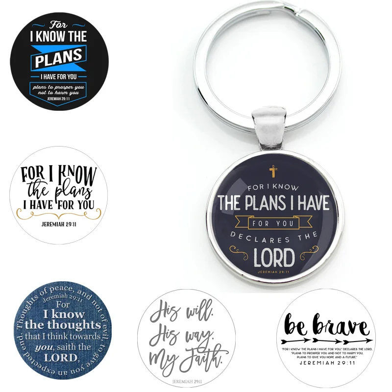 Jeremiah 2911 Key Chain Key Ring Bible Verse For I know the Plans I