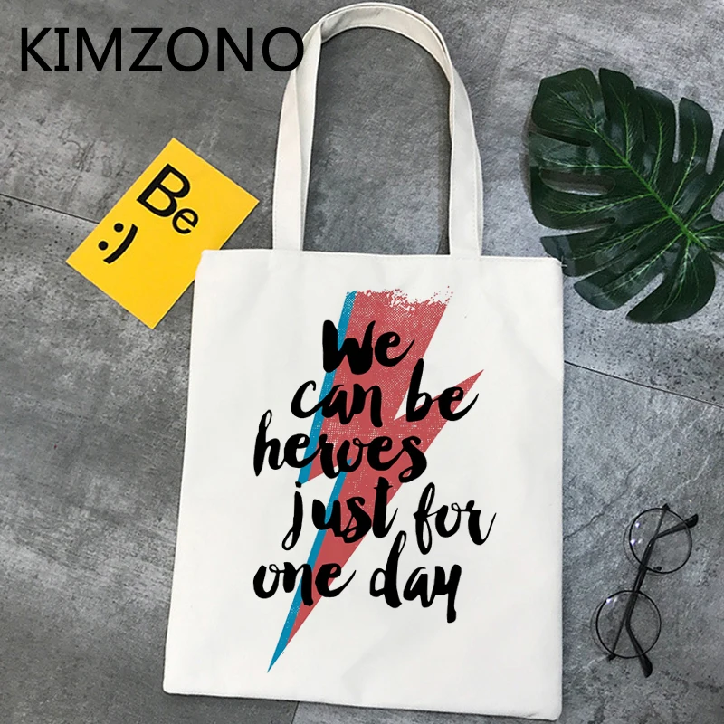 David Bowie-bolsa de compras reutilizable, bolsa de yute, reciclable