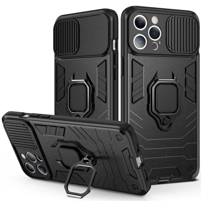 best iphone 13 mini case Armor Shockproof Phone Case For iPhone 13 Pro Max 12 11 Pro XR XS Max X 7 8 Plus 11Pro Camera Protection Ring Holder Back Cover iphone 13 mini flip case