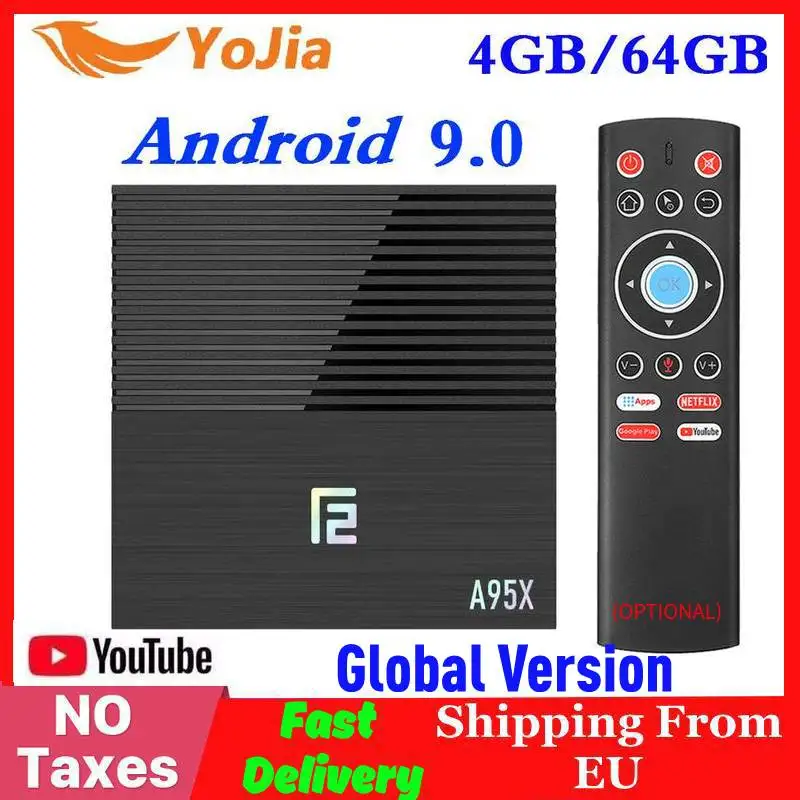 Amlogic S905X3 Smart Android 9.0 TV Box Max 4GB RAM 64GB ROM Dual Wifi Media Player A95x F2 1/8G Google Store Youtube PK X96 MAX