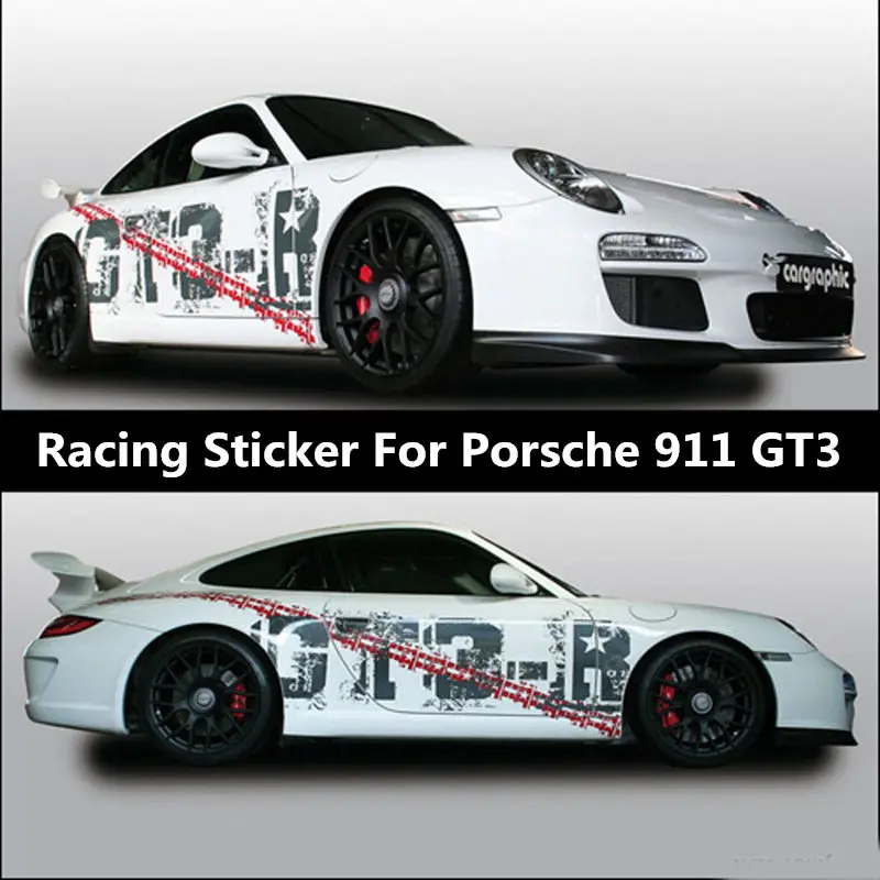 

Гоночный стикер для 911 GT3 внешняя декоративная наклейка на дверь с обеих сторон Потяните цветы