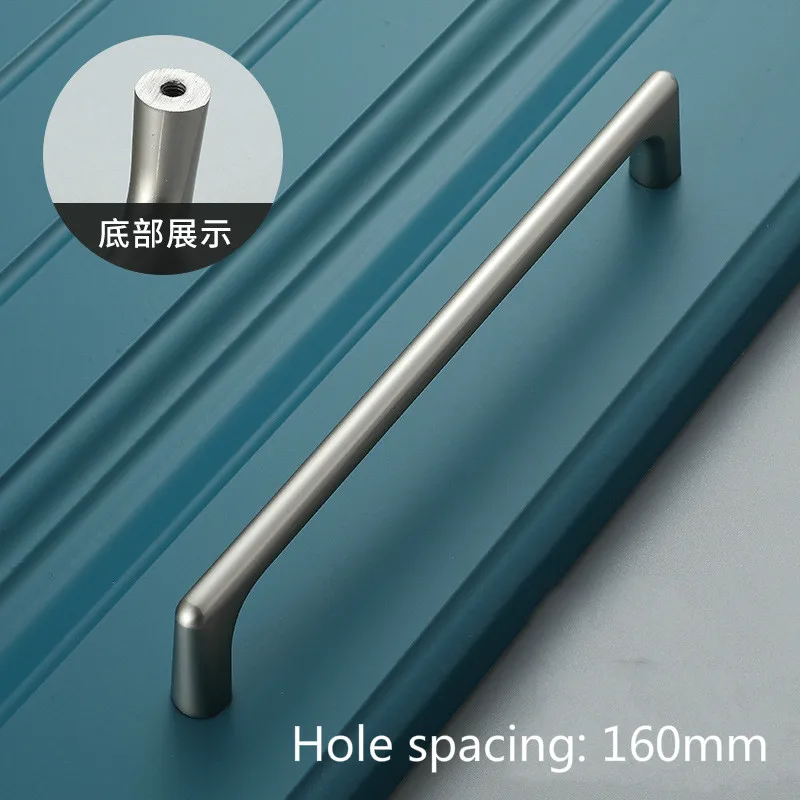 nickel gray CC160MM Черная Современная Минималистичная дверная ручка, шкаф из цинкового сплава, ящик для шкафа, шкафчик, винный шкаф, прикроватный шкаф, длинная ручка - Цвет: nickel gray CC160MM