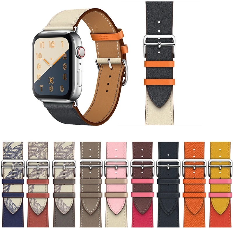 

High Quality Genuine Leather Single Tour Bands for Apple Watch Series 5, iwatch 3 Band Replacement Strap for Apple Watch 4 44mm