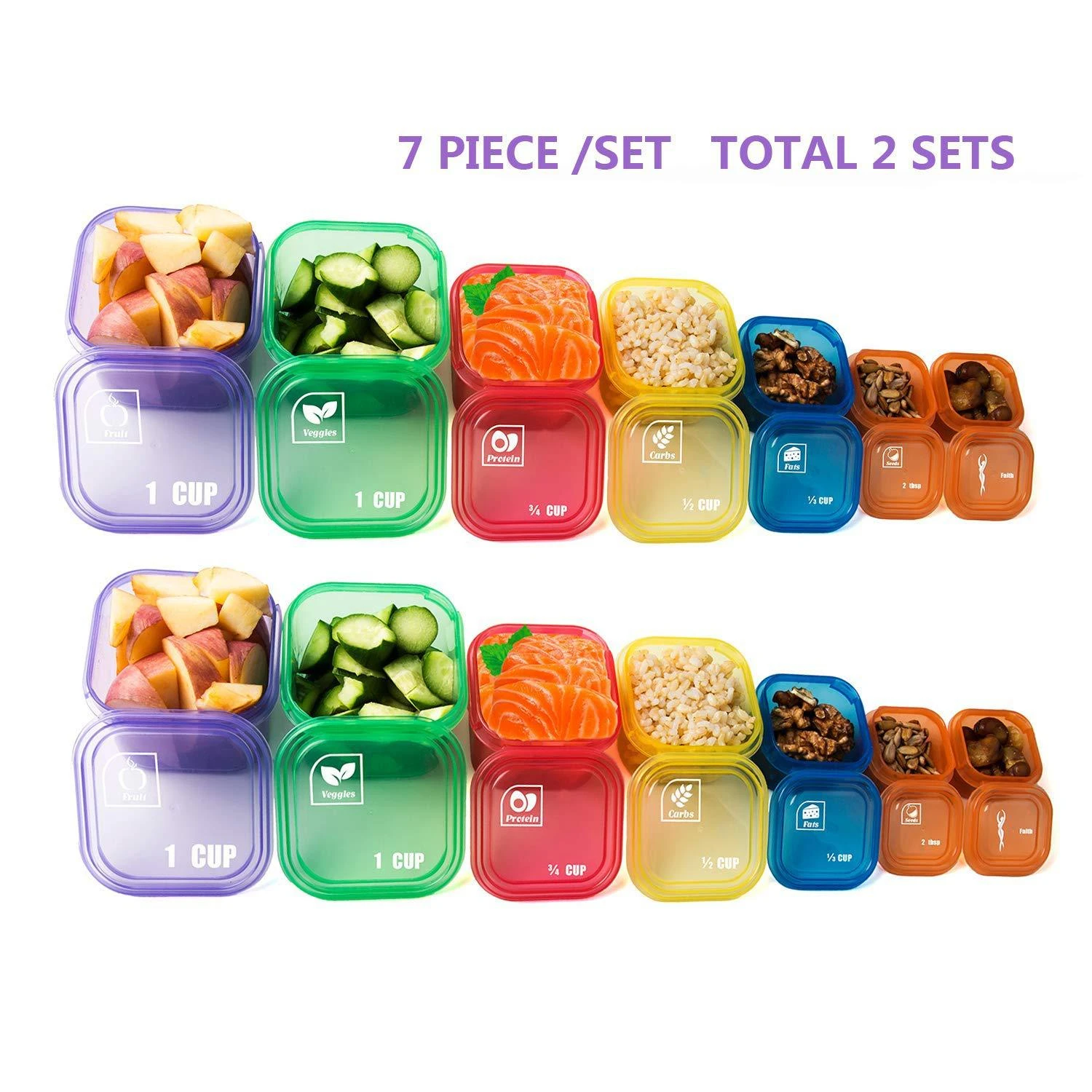 21DayDoubleSet14PiecesPortionControlContainerKitforWeight