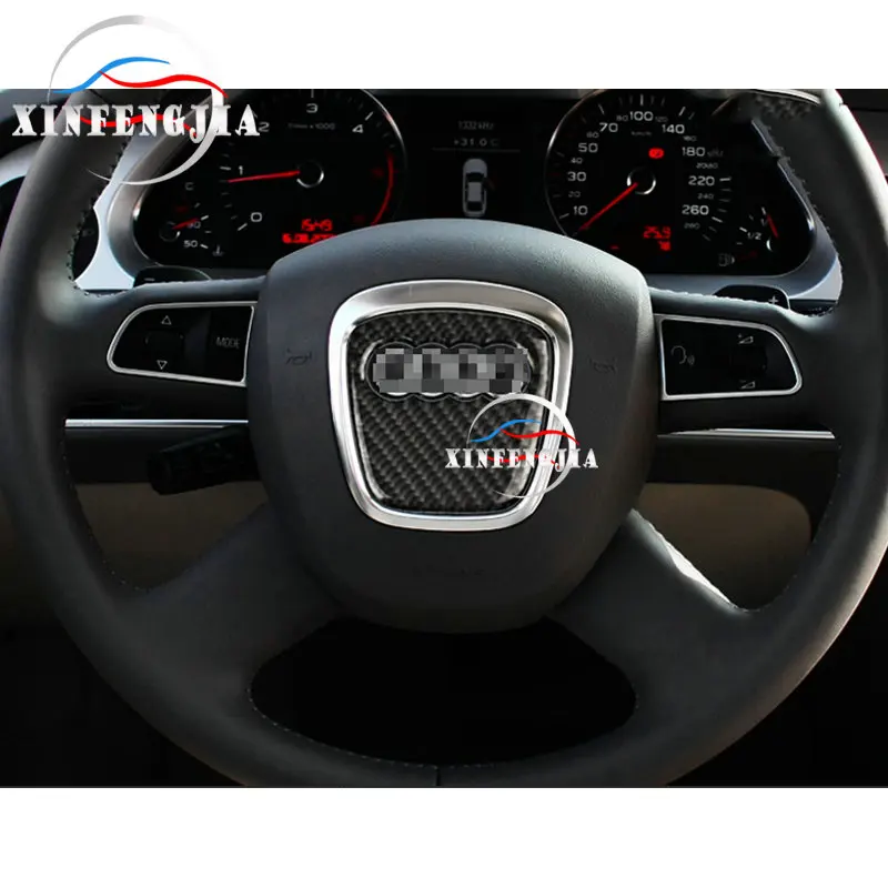Для Audi A3 A4 B8 A5 A6 C7 A8 Q5 Q7 5 шт. углеродное волокно руль отделка по центру