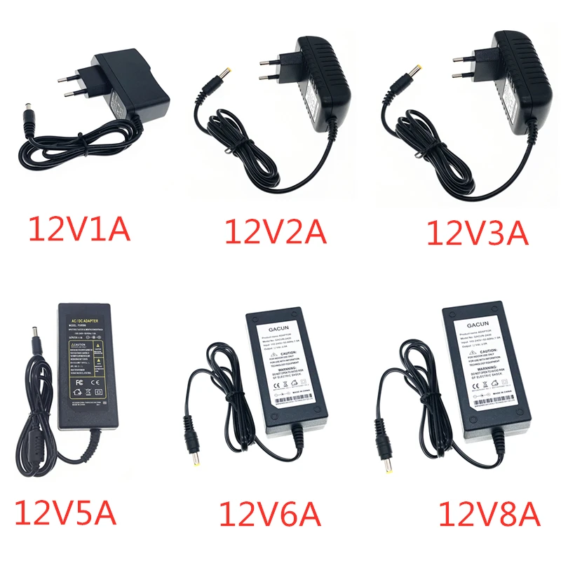 

AC 100V-240V to DC 12 V 1A 2A 3A 5A 6A 8A lighting transformers Power Supply 12 volt Adapter Converter Charger led strip driver
