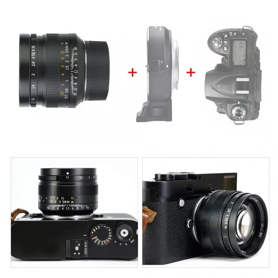 7Artisans 50 мм F1.1 ручная фокусировка объектива для Leica M Mount Black M3 M5 M6 M7 M8 M9 объектив камеры Аксессуары объектив камеры