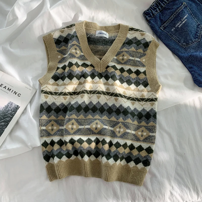 UYUK2019 Autumn And Winter V-neck Korean Version Of The Sleeveless Men's Vest Man Clothes sweaters men masculina