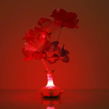 Оптоволоконная лампа, волоконный светодиодный светильник, цветной пластиковый Kapok, ваза, цветущая Рождественская Красивая волоконная Цветочная лампа на День святого Валентина