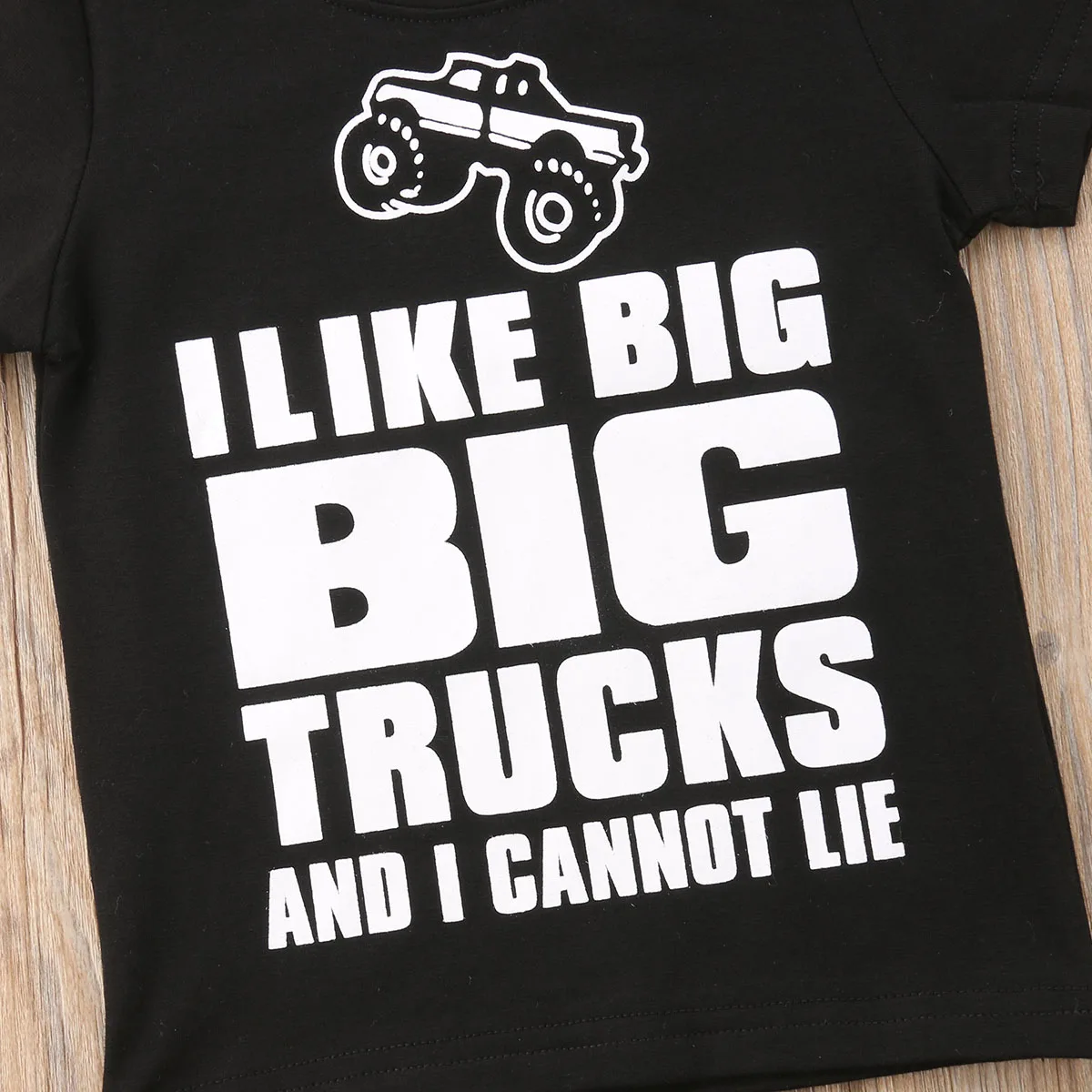 Футболка с короткими рукавами и принтом «I like Big Trucks and I cann't Lie» для маленьких мальчиков