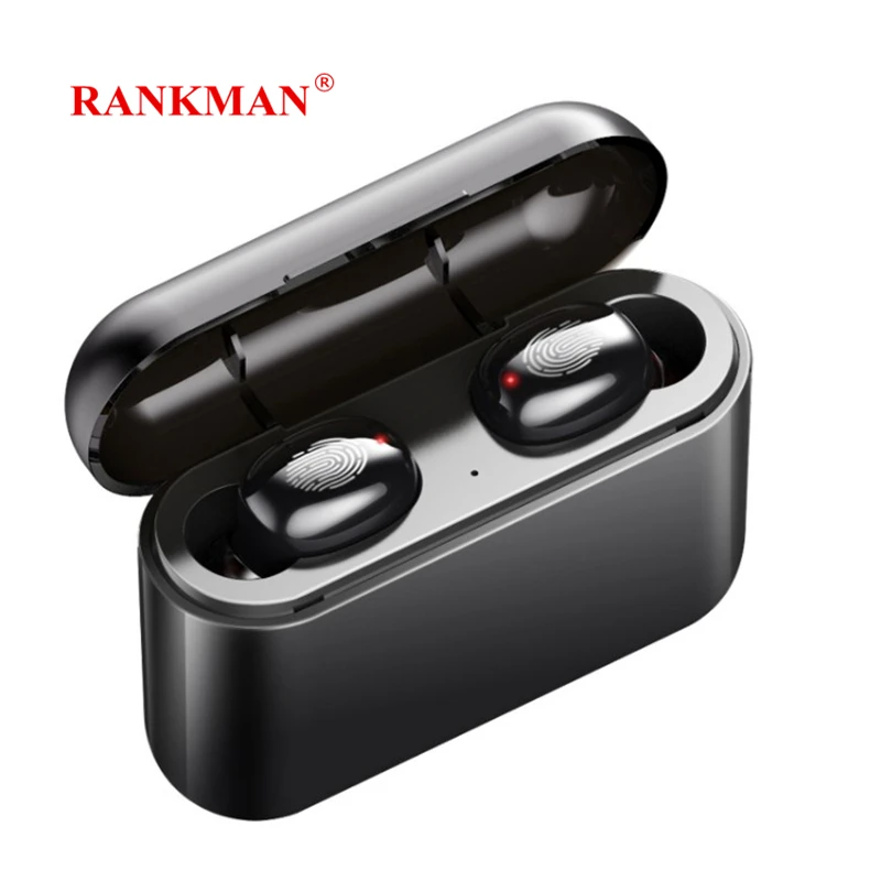

Rankman TWS Wireless Bluetooth 5.0 Earphones Touch Stereo HiFi Portabled HD Earbus with Mic Charging Box
