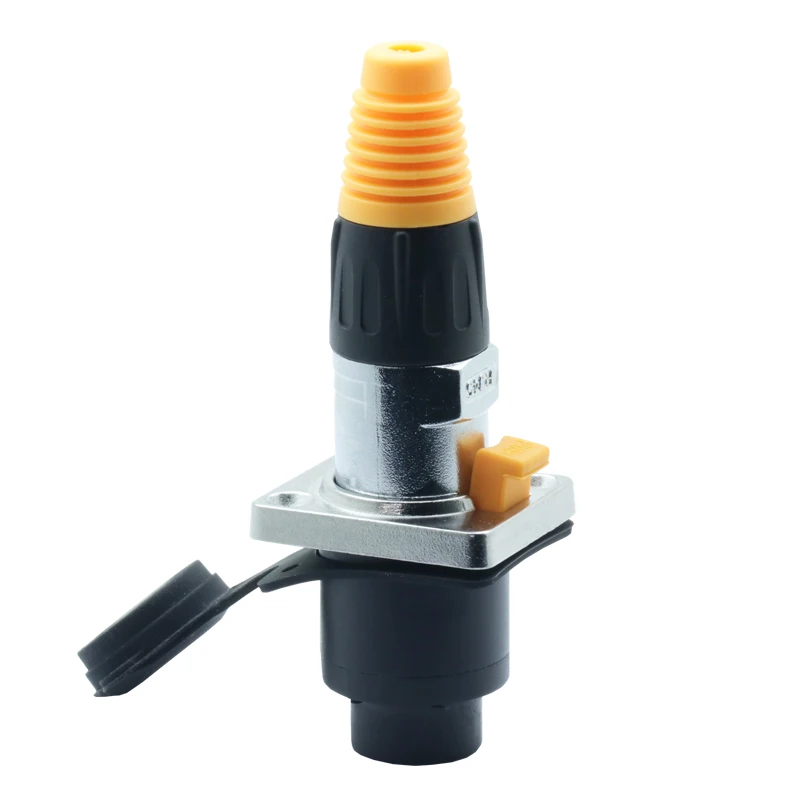 RJ45 Connector, Waterproof, RJ45 Male Plug+ RJ45 Female Socket Set, Black& Orange Color