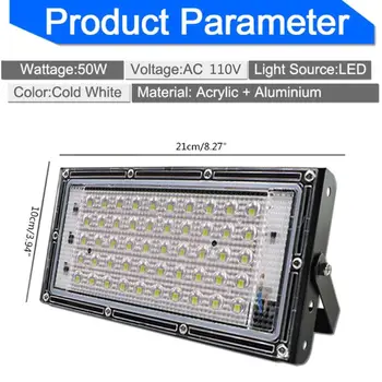

LED Floodlight Outdoor Spotlight 50W Wall Washer Lamp Reflector IP65 110V Q0KF