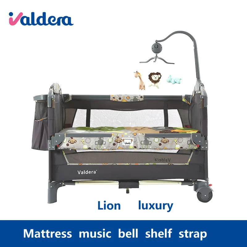 Valdera портативная кроватка Складная Мобильная детская кровать многофункциональная кровать для новорожденных - Цвет: lion B