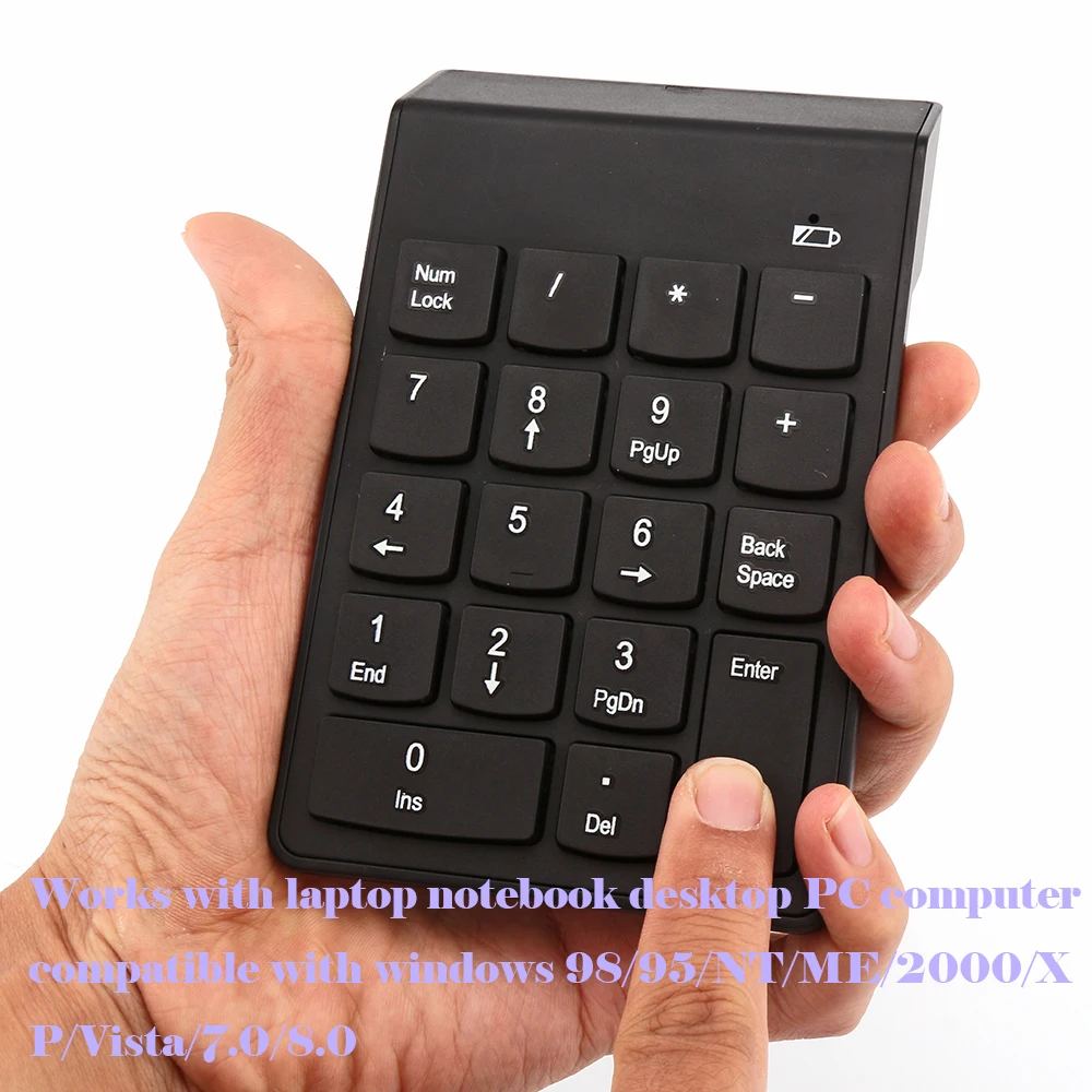 Беспроводная цифровая мини-клавиатура 2,4G с 18 клавишами, usb-клавиатура для ноутбука, настольного компьютера, питание от аккумулятора