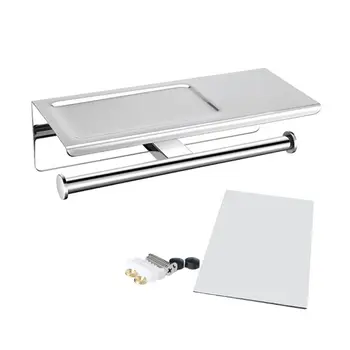 

Double Toilet Paper Holder Bathroom Tissue Roll Holder with Shelf