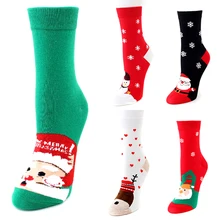 Осень-зима, женские, новогодние, рождественские носки с изображением снежного лося, милые, Мультяшные, толстые носки, длинные хлопковые носки