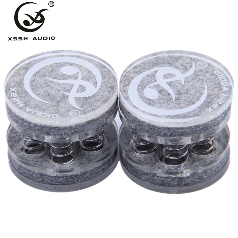 

XSSH 4pcs one gift box Solid Steel GJ7 Audiophile shock spikes spring damping pad HIFI audio Stand Feet speaker spike