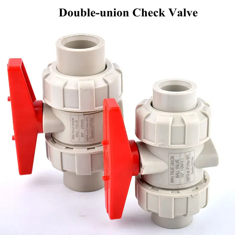 

1Pc 20/25/32/40/50mm PPH Union Ball Valve Water Pipe Fittings Ball Valve Garden Irrigation Water Pipe Connector Aquarium Adapter