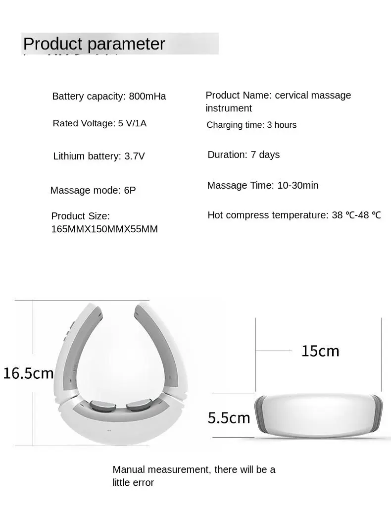 Controle de Voz Alívio da Dor Inteligente Dezenas Cervical Massagem Instrumento Aquecimento Vibração Ombro Massageador 18 Controle de voz inteligente dezenas cervical massagem