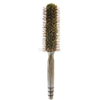 

hair comb Pig bristle with wooden handlecurly hair round hair rolling comb heat-resistant one-side hair comb hair comb