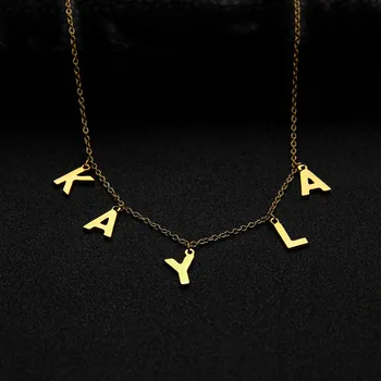 

JrSr new 925 sterling silver personalized letter name necklace 2020 woman DIY custom jewelry holiday gift free shipping hot sell