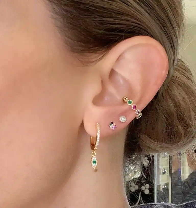 Серьги со сглаза, маленькие серьги из кубического циркония, висячие серьги для женщин, для девочек, модные ювелирные изделия из камня, счаст...