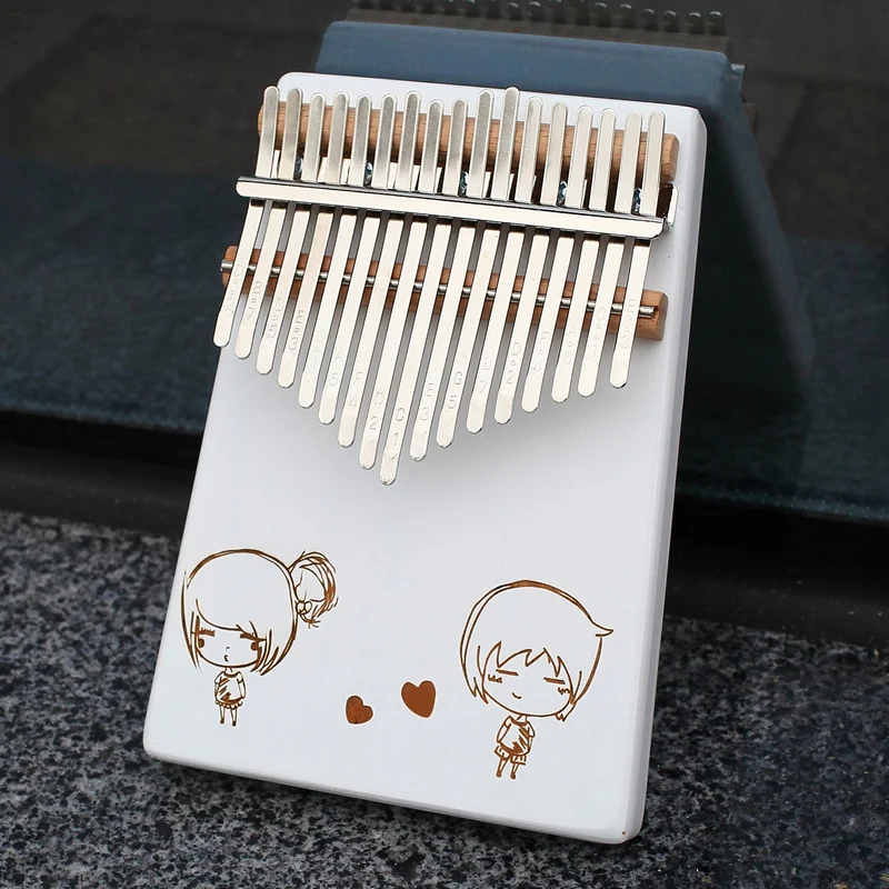Whit 17 teclas Kalimba pulgar Piano hecho por una sola placa de madera de alta calidad cuerpo de caoba instrumento Music - Цвет: NO-19