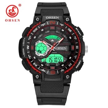 

Fashion Brand Men Sports Watches OHSEN Men Quartz Digital Wristwatch Red Hombre Watch Waterproof Male LED Relogio Masculino Gift