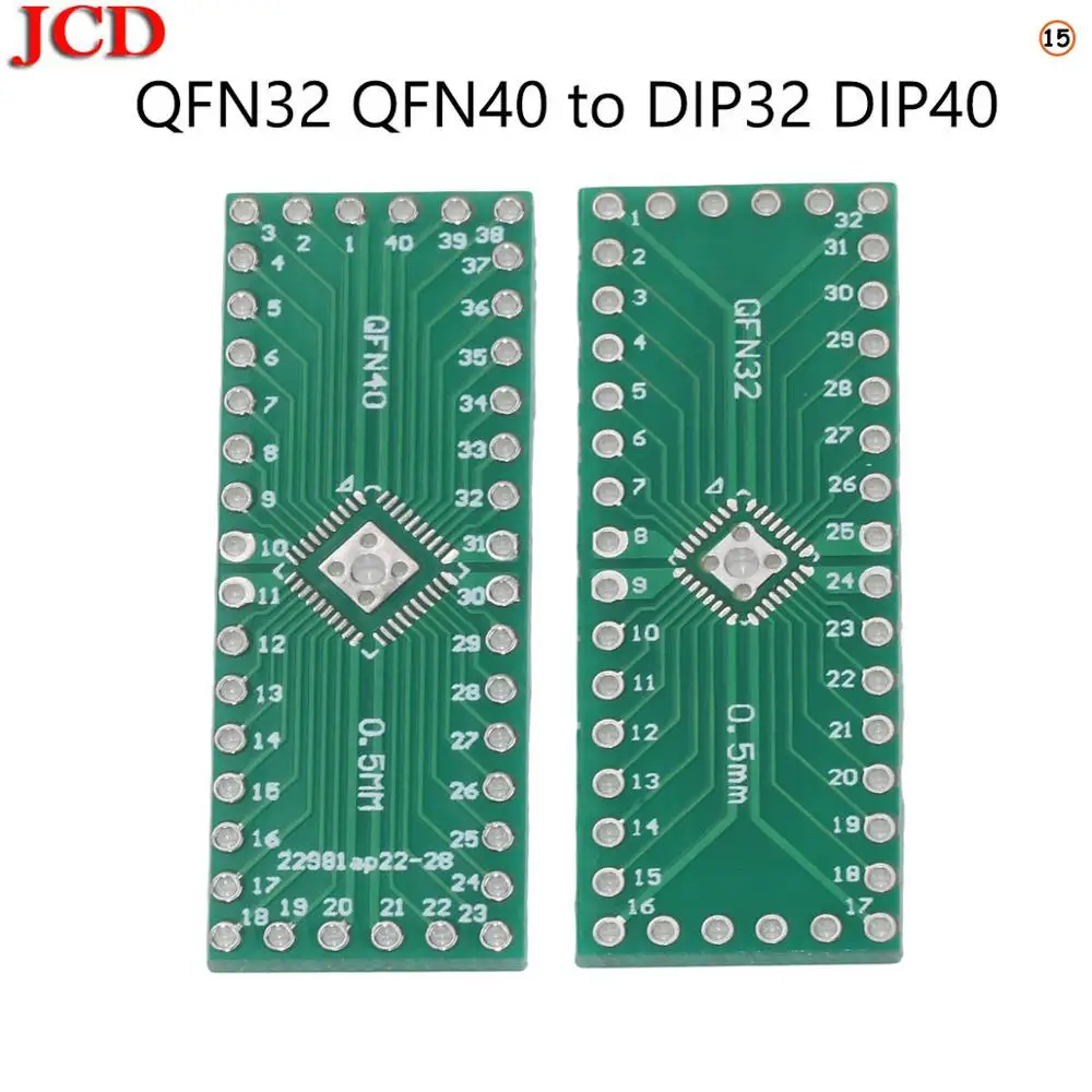 No15 QFN32 QFN40 JCD комплект печатной платы SMD поворот к DIP SOP MSOP SSOP TSSOP SOT23 8 10 14 16 20 24 28 SMT к DIP SMD преобразователь адаптера - Цвет: No15 QFN32 QFN40