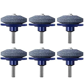 

6Pack Lawn Mower Sharpener Lawnmower Blade Sharpener Grinder Wheel Stone for Power Drill Hand Drill