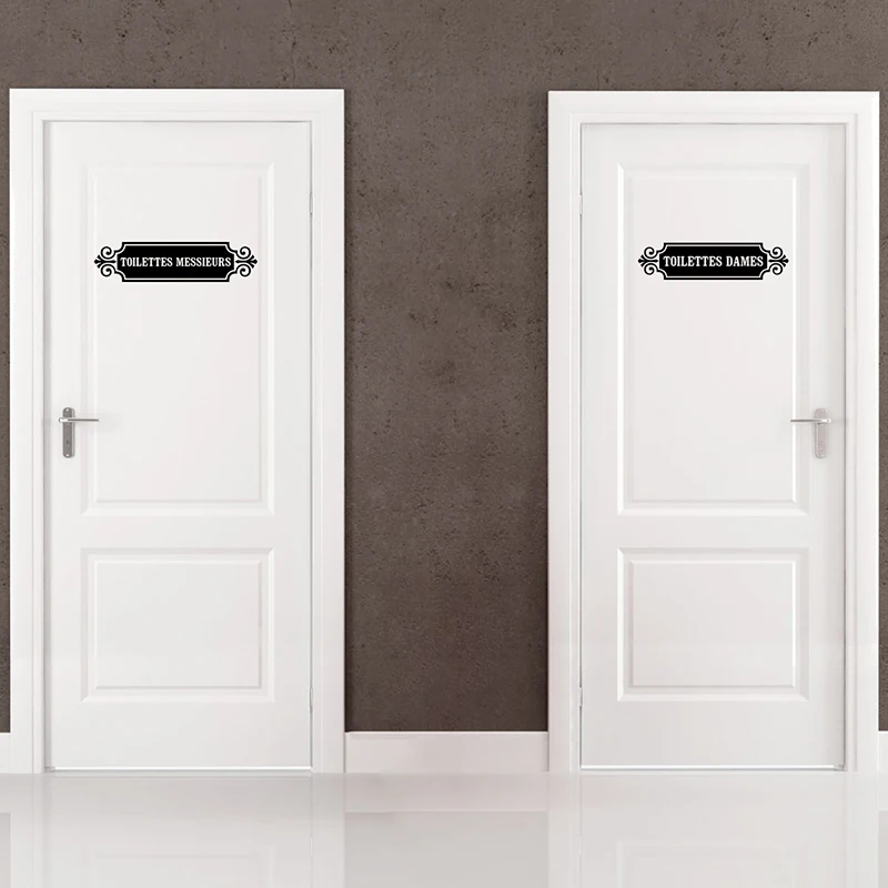 

2 шт., наклейки на дверь унитаза для мужчин и женщин