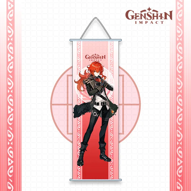 Genshin Impact Anime Cosplay Wall Hanger Kazuha Baal Ayaka Ayato Eula Sara Itto Gorou Shogun Kokomi Fans Collections Props diluc