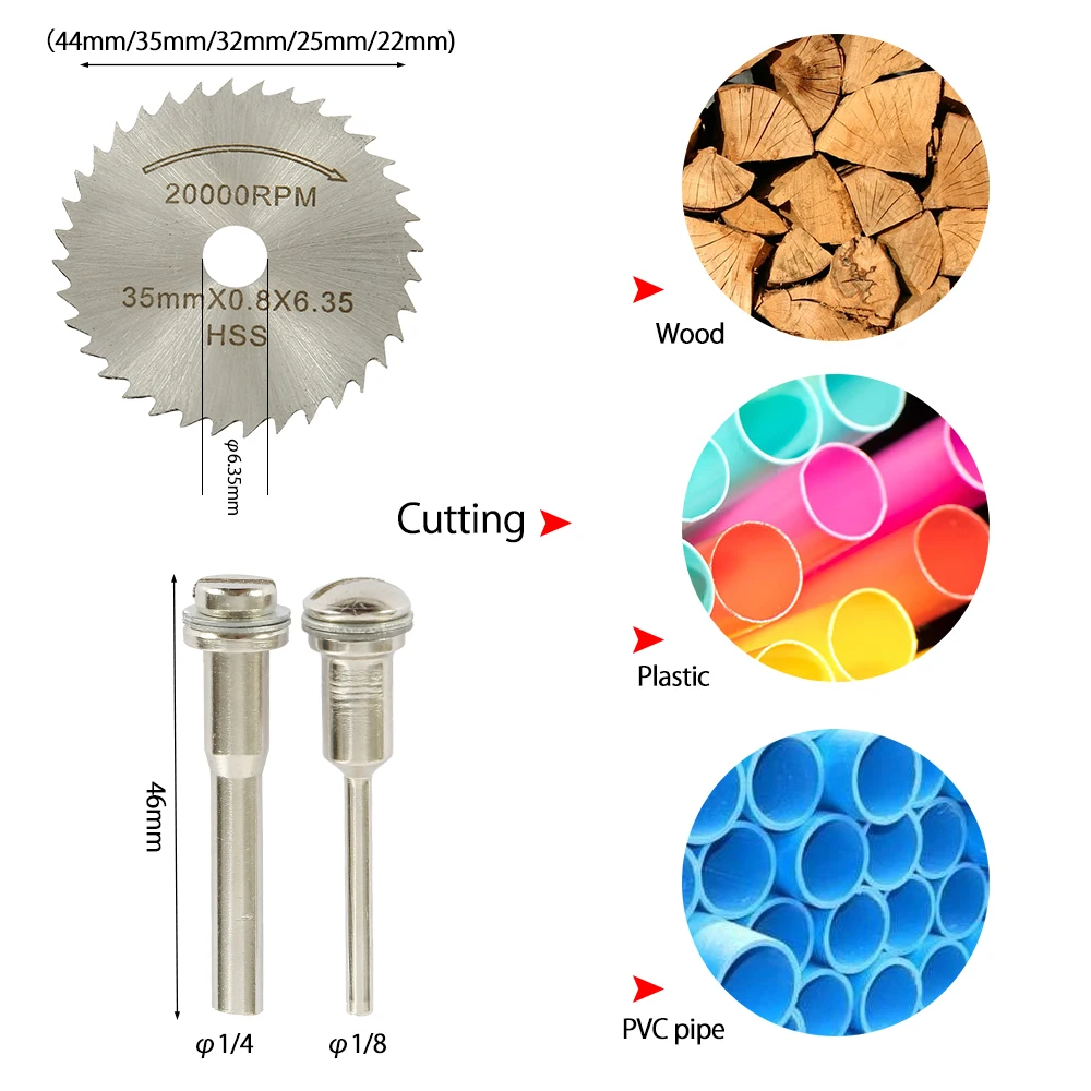 32pcs HSS Mini Circular Saw Blade Set Resin Cut-Off Wheels Diamond Cutting Discs Rotary Tool Accessories for Dremel Wood Plastic