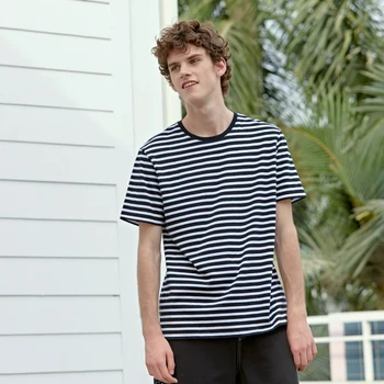 

Semir short-sleeved T-shirt male 2020 summer new striped shirt student Korean trend round neck pullover t-shirt