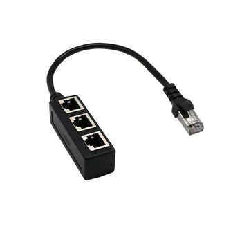 

LAN Ethernet Network Splitter RJ45 Connector Type Adapter Cable 1 Male To 3 Female Converter